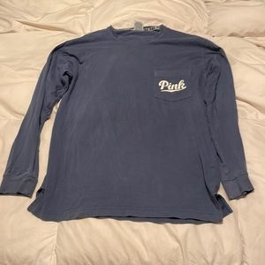 PINK navy blue long sleeve tee shirt
